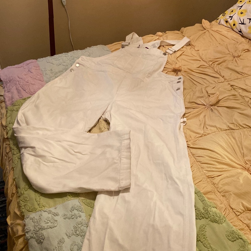 London Jeans White Denim Overalls XL
